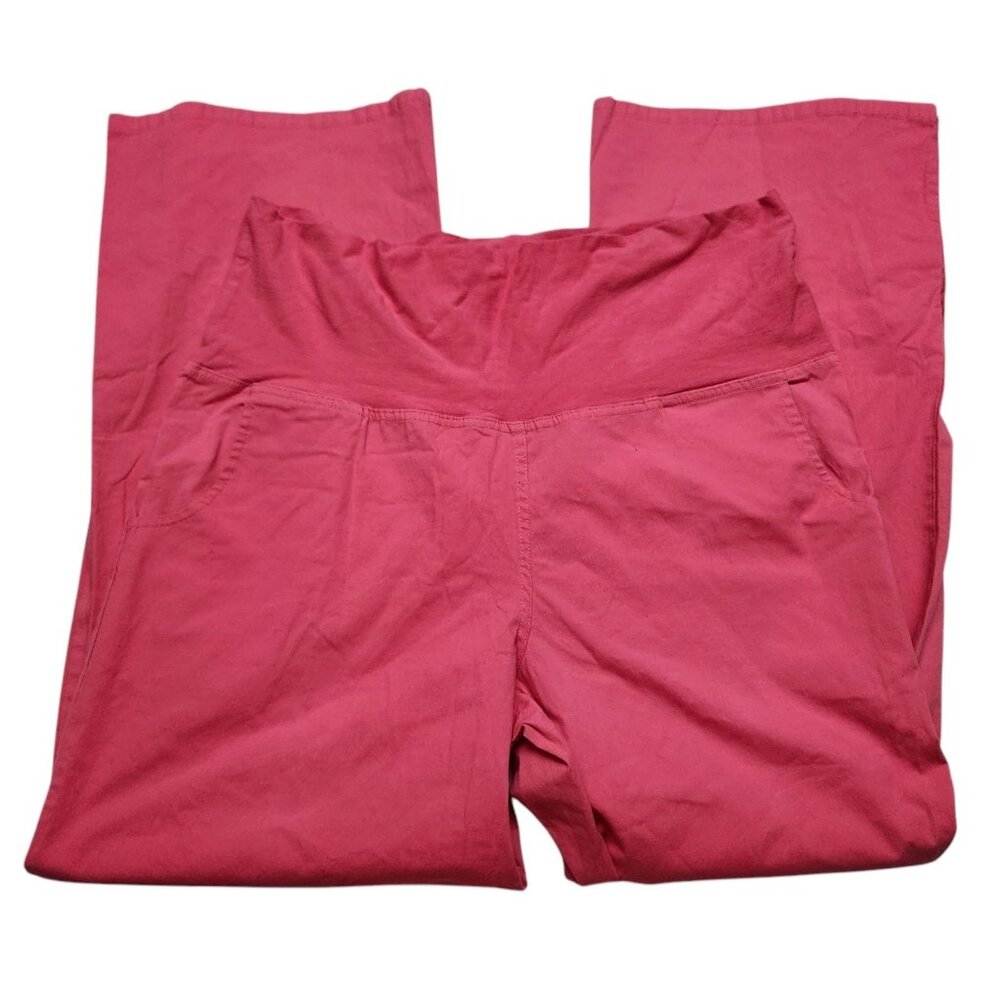 Landau Maternity Women's Size 15 Bootcut Scrub Pants Over the Belly Hot Pink
